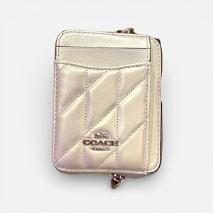 Coach Small Card Case In Quilted Leather